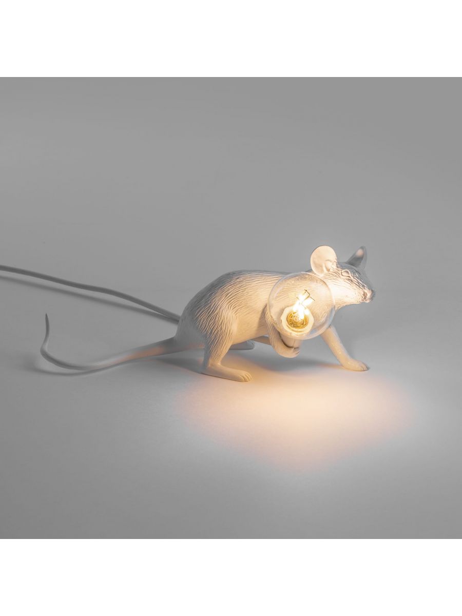 Mouse Lamp - sdraiato bianco
