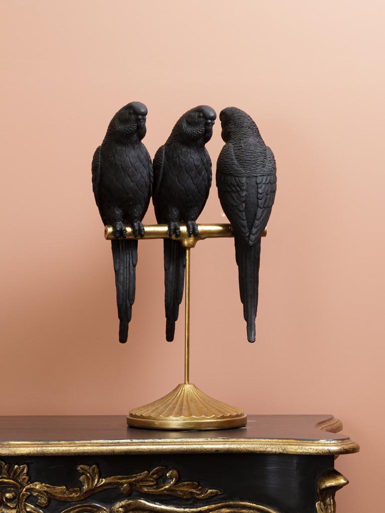 Decorazione pappagalli neri